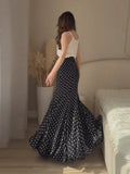 Women's Mermaid Ruffled S-L Polka Dot Fashion Designer Skirts (Long)