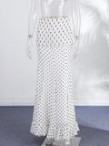 Women's Mermaid Ruffled S-L Polka Dot Fashion Designer Skirts (Long)