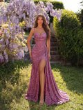 Women's Mesh Fashion S-L Designer Sequin Prom Dresses (Long)