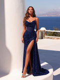 Women's Mesh Fashion S-L Designer Sequin Prom Dresses (Long)