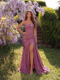 Women's Mesh Fashion S-L Designer Sequin Prom Dresses (Long)