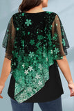 Women's Mesh Sequin 3-5XL Blouses Tops Fashion Designer T-Shirts (Plus Size)