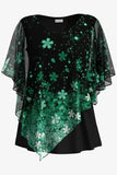 Women's Mesh Sequin 3-5XL Blouses Tops Fashion Designer T-Shirts (Plus Size)