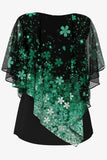 Women's Mesh Sequin 3-5XL Blouses Tops Fashion Designer T-Shirts (Plus Size)