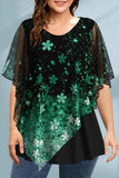 Women's Mesh Sequin 3-5XL Blouses Tops Fashion Designer T-Shirts (Plus Size)