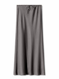 Women's Metallic S-XL Satin Fashion Designer Low Waist Skirts (Long)-Women's Fashion Designer Skirts-Gray-Women&#x27;s fashion designer plus size clothes