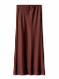 Women's Metallic Satin Fashion Designer Low Waist Skirts (Long)