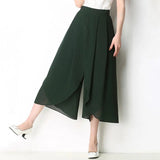 Women's Mid-Calf Designer S-3XL Fashion Chiffon Split Pants