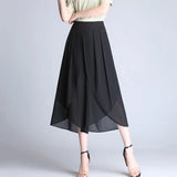 Women's Mid-Calf Designer S-3XL Fashion Chiffon Split Pants
