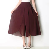 Women's Mid-Calf Designer S-3XL Fashion Chiffon Split Pants