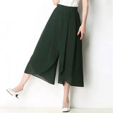 Women's Mid-Calf Designer S-3XL Fashion Chiffon Split Pants