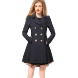 Women's Mid Length Trench Coat Fashion Designer S-XL Jackets