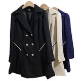 Women's Mid Length Trench Coat Fashion Designer S-XL Jackets