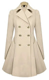 Women's Mid Length Trench Coat Fashion Designer S-XL Jackets