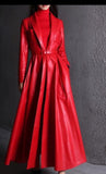 Women's Nerazzurri Designer 4-7XL Leather Trench Coats (Plus Size)-Women's Tops Fashion Designer Plus Size Jerseys-Positive red-Women&#x27;s fashion designer plus size clothes