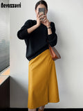 Women's Nerazzurri Leather Fashion 4-7XL Designer Midi Skirts (Plus Size)