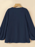 Women's O Neck 1-5XL Fashion Designer Blouse Long-Sleeve Tops (Plus Size)