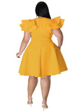 Women's O Neck Cardigan Fashion Designer A Line Short Dresses (Plus Size)