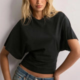 Women's O Neck Fashion Designer Crop Top XS-3XL T-Shirts-Women's Tops Fashion Designer T-Shirts / Blouses-International Women's Clothing