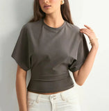 Women's O Neck Fashion Designer Crop Top XS-3XL T-Shirts-Women's Tops Fashion Designer T-Shirts / Blouses-International Women's Clothing