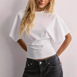 Women's O Neck Fashion Designer Crop Top XS-3XL T-Shirts-Women's Tops Fashion Designer T-Shirts / Blouses-International Women's Clothing