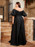 Women's Off Shoulder 1-4XL Fashion Designer Long Dresses (Plus Size)-Women's Fashion Designer Plus Size Dresses-International Women's Clothing