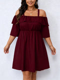 Women's Off Shoulder 1-5XL Fashion Designer Short Dresses (Plus Size)-Women's Fashion Designer Plus Size Dresses-International Women's Clothing