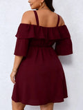 Women's Off Shoulder 1-5XL Fashion Designer Short Dresses (Plus Size)-Women's Fashion Designer Plus Size Dresses-International Women's Clothing