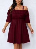 Women's Off Shoulder 1-5XL Fashion Designer Short Dresses (Plus Size)-Women's Fashion Designer Plus Size Dresses-International Women's Clothing