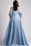 Women's Off Shoulder A-Line 1-5XL Fashion Designer Long Dresses (Plus Size)