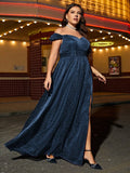 Women's Off Shoulder A- Line 1-5XL Fashion Designer Long Dresses (Plus Size)