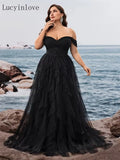 Women's Off Shoulder Fashion Designer 1-4XL Long Dresses (Plus Size)