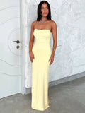 Women's Off Shoulder Fashion Designer Low-Cut Back Dresses (Long)-Women's Fashion Designer Dresses