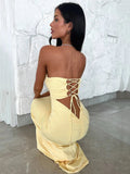 Women's Off Shoulder Fashion Designer Low-Cut Back Dresses (Long)-Women's Fashion Designer Dresses