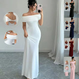 Women's Off Shoulder Fashion Designer S-2XL Prom Dresses (Long)