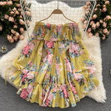 Women's Off Shoulder Rompers Fashion Designer Floral Jumpsuits-Women's Fashion Designer Rompers / Jumpsuits