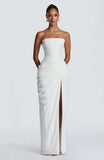 Women's Off Shoulder S-L Fashion Designer Ruched Dresses (Long)