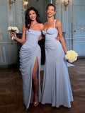Women's Off Shoulder S-L Fashion Designer Ruched Dresses (Long)