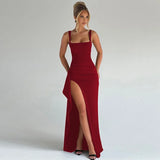 Women's Off Shoulder S-L Fashion Designer Ruched Dresses (Long)