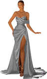 Women's Off Shoulder Satin Fashion S-3XL Designer Prom Ball Dresses (Long)
