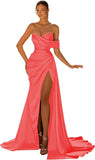Women's Off Shoulder Satin Fashion S-3XL Designer Prom Ball Dresses (Long)