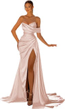 Women's Off Shoulder Satin Fashion S-3XL Designer Prom Ball Dresses (Long)
