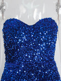 Women's Off Shoulder XS-L Split Sequin Fashion Designer Dresses (Long)-Women's Fashion Designer Dresses-International Women's Clothing