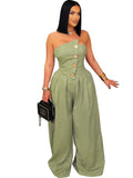 Women's Off Shoulders S-2XL Fashion Designer Jumpsuits-Women's Fashion Designer Rompers / Jumpsuits-army green jumpsuits-Women&#x27;s fashion designer plus size clothes