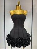 Women's Off Shoulders Flower Fashion Designer Ruffled XS-L Dresses (Short)