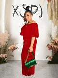 Women's Off Shoulders Pleated L-4XL Fashion Designer Jumpsuits (Plus Size)