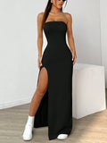 Women's Off Shoulders Split XS-L High Split Fashion Designer Dresses (Long)