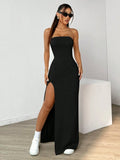 Women's Off Shoulders Split XS-L High Split Fashion Designer Dresses (Long)