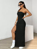 Women's Off Shoulders Split XS-L High Split Fashion Designer Dresses (Long)