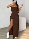 Women's Off Shoulders Split XS-L High Split Fashion Designer Dresses (Long)